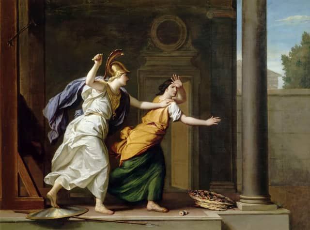 Painting of René-Antoine HOUASSE, “Minerve and Arachne”, Grand Trianon, Château de Versailles
