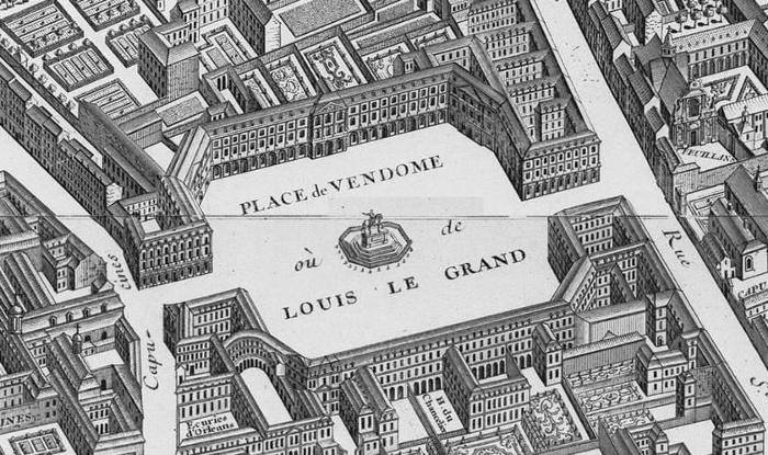 La Place Vendôme à Paris, en 1734