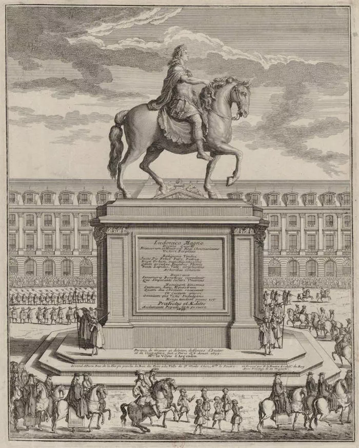 la statue de Louis Le Grand, Place Vendôme à Paris, 1699