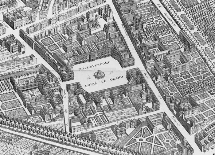 Vendôme Square in Paris in the 17th century