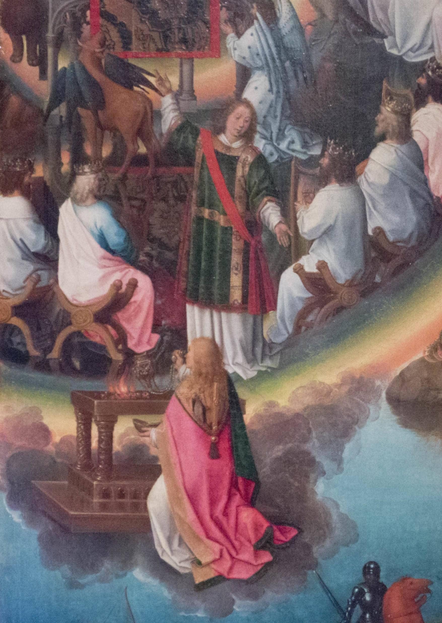 Hans MEMLING, “Triptyque de Jean-Baptiste et de Jean l'Évangéliste”, détail du volet intérieur droit, “l'ange de l'autel”, Musée Hans Memling, Hôpital Saint-Jean, Bruges (Brugge) Hans MEMLING, “Triptyque de Jean-Baptiste et de Jean l'Évangéliste”, détail du volet intérieur droit, “l'ange de l'autel”, Musée Hans Memling, Hôpital Saint-Jean, Bruges (Brugge)