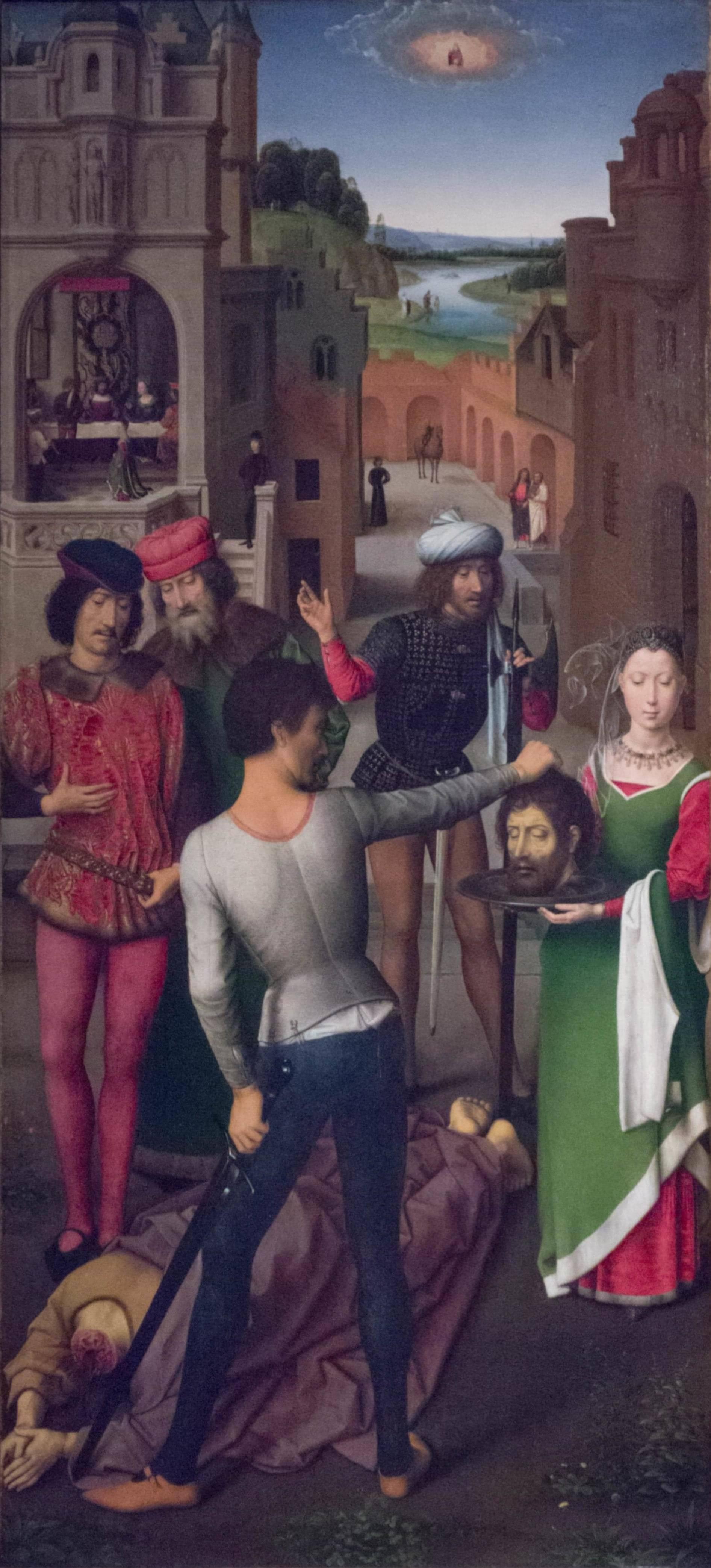 Hans MEMLING, “Triptyque de Jean-Baptiste et de Jean l'Évangéliste”, vue du volet intérieur gauche, Musée Hans Memling, Hôpital Saint-Jean, Bruges (Brugge) Hans MEMLING, “Triptyque de Jean-Baptiste et de Jean l'Évangéliste”, vue du volet intérieur gauche, Musée Hans Memling, Hôpital Saint-Jean, Bruges (Brugge)